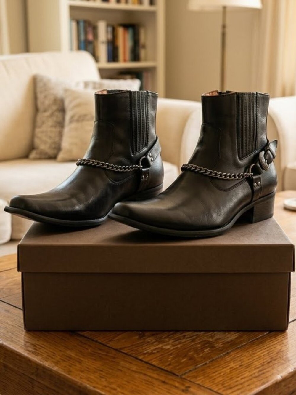 Black Men's Western Chelsea & Biker Ankle Dress Boots